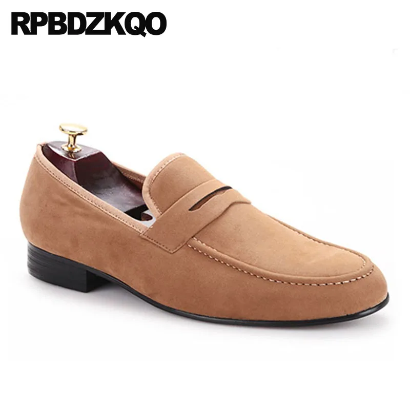 Лоферы на плоской подошве заказ Европейский люксовый Стиль 11 47 желтые бархатные