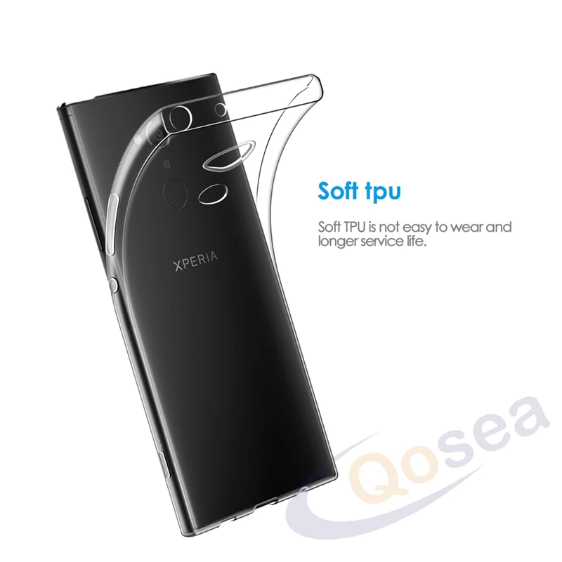 Qosea For Sony Xperia XA2 Ultra Case Shockproof Clear Transparent Slim Silicone Soft TPU Protective Cover |