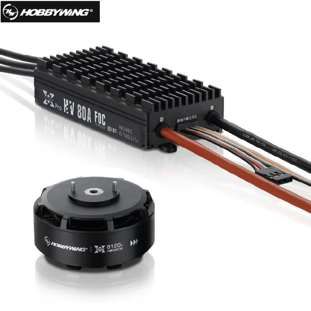 Hobbywing XRotor FOC мощность комбинированная система бесщеточный двигатель 8120 кВ и HV 80A V3