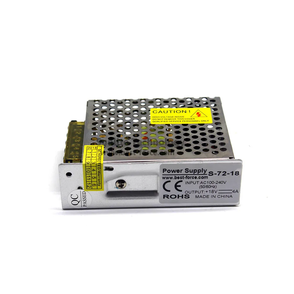 DC18V 4A 72 Вт импульсный источник питания адаптер трансформатор 100 240 В AC к DC 18 в SMPS для