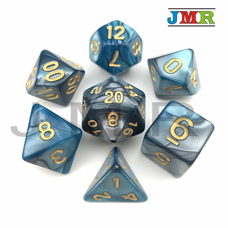 Лучшие продажи небесно голубой с серым портативным Dice2 цветная игра для DnD