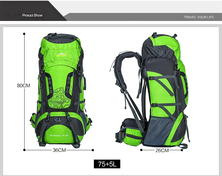 Унисекс Mochila открытый рюкзак для альпинизма, лыжный рюкзак для путешествий, водонепроницаемый нейлоновый рюкзак для кемпинга, походный 80L туристический рюкзак