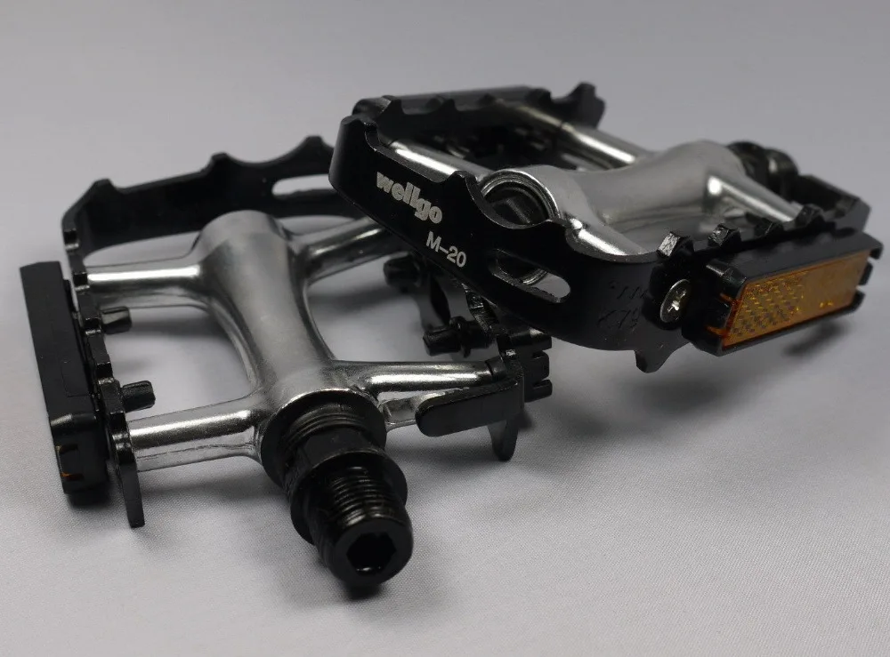 WELLGO M20 M-20 педали 9/16 &quotЧерный Серебряный 256 г пара велосипед BMX MTB дорожный Алюминий