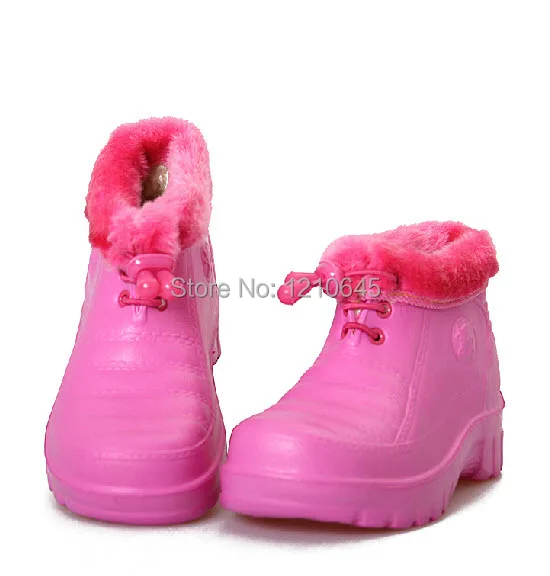 Waterproof Thick Plush Furry Warm Soft Slip-on Pink Ankle Boots for Women Lightweight Winter Womens/Girls Home Size 4-6 | Обувь
