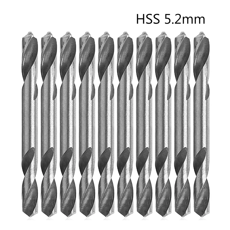 

10 шт./компл. 5,2 мм HSS спиральные сверла с двойным концом сверла H02
