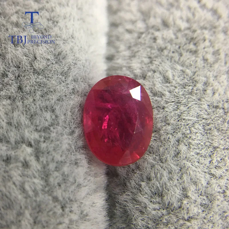 TBJ натуральный обработанный Рубин овальной формы красный рубин 1.3ct свободные
