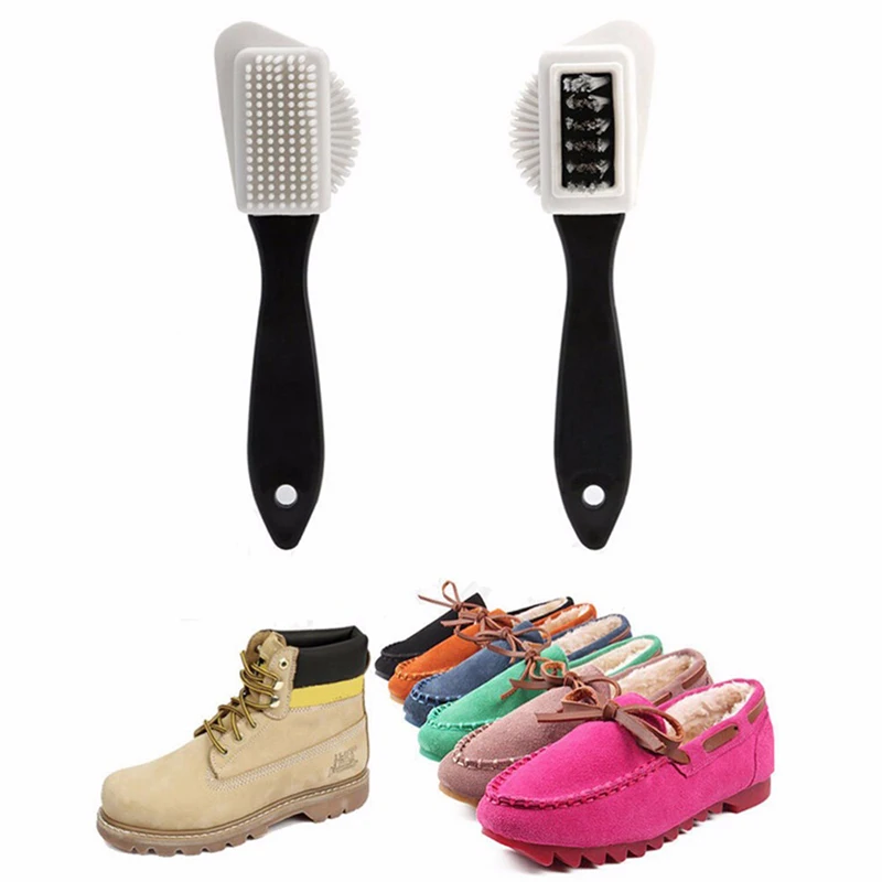 

1Pcs New Black 3 Side Cleaning Brush For Suede Nubuck Boot Shoes S Shape Shoe Cleaner Brush for Footwear Shoe Horn Shoe Care