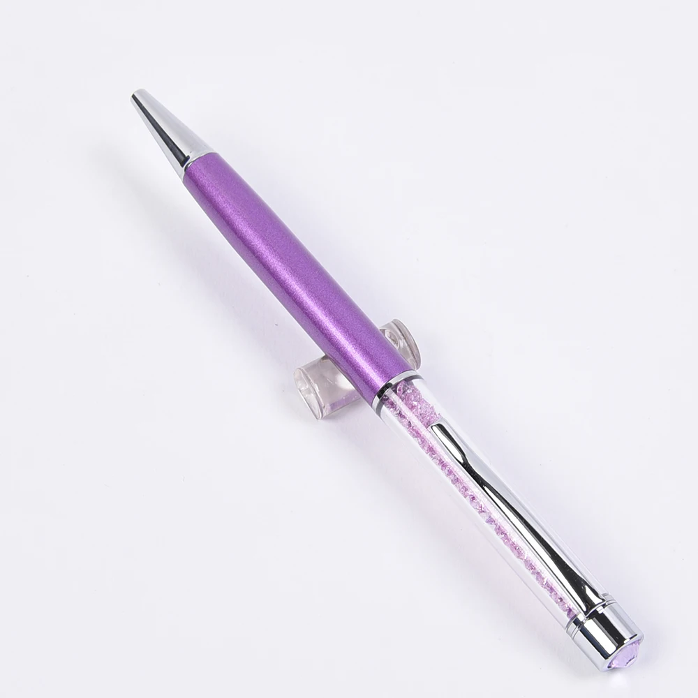purple Новое поступление вращающаяся металлическая цветная кристальная шариковая ручка с блестящим бриллиантом топ студенческий подарок школьные офисные принадлежности - Цвет: purple