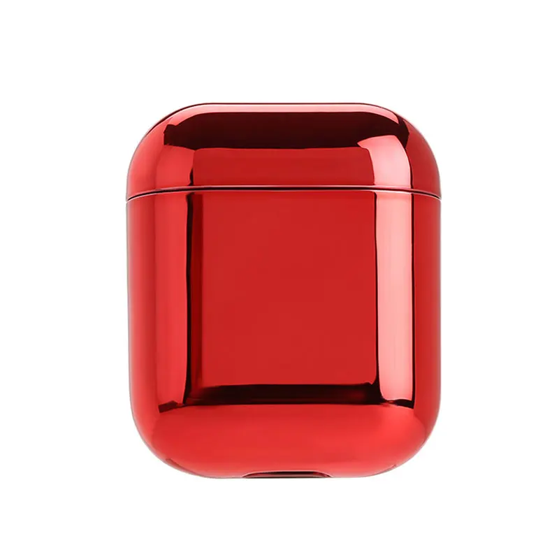 Red Роскошный Жесткий чехол из поликарбоната с покрытием для Airpods 2, беспроводные наушники, противоударный защитный чехол для Apple Air Pods, корпус для наушников - Цвет: Red