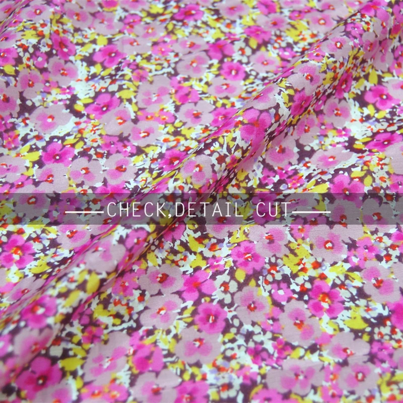 

Silk Cotton Fabric Dress Small floral thin microlens shirt Spring linen dress s (1 meter)