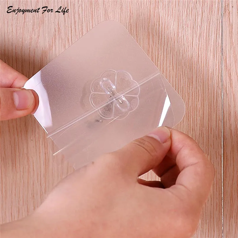 

10Pcs Strong Self Adhesive Buckle Sucker Door Wall Hangers Towel Mop Holder Transparent Hooks Kitchen Bathroom Accessories 3D#F#