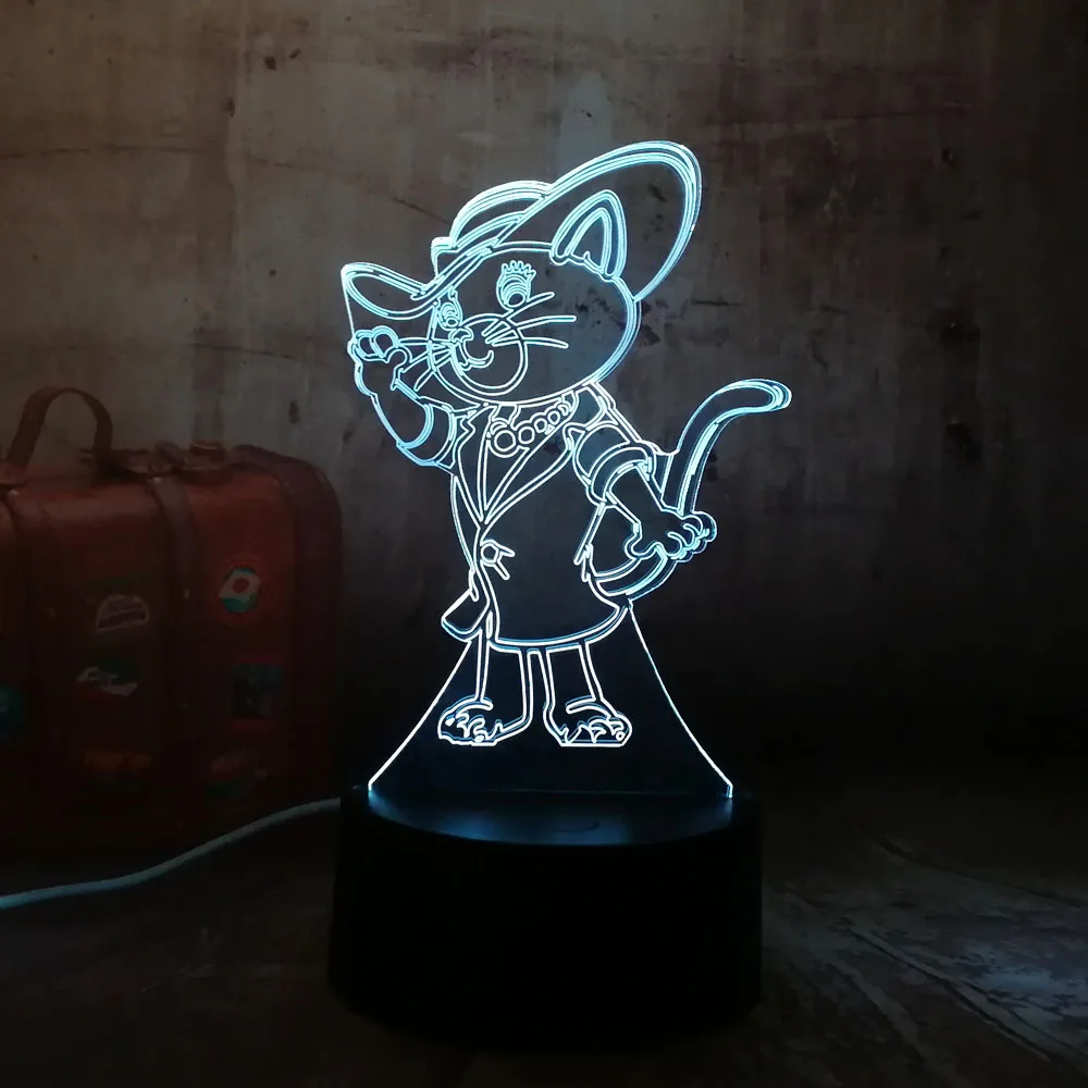 Amroe светодиодный настольный светильник обувь для кошек акриловый 3D RGB Ночной USB