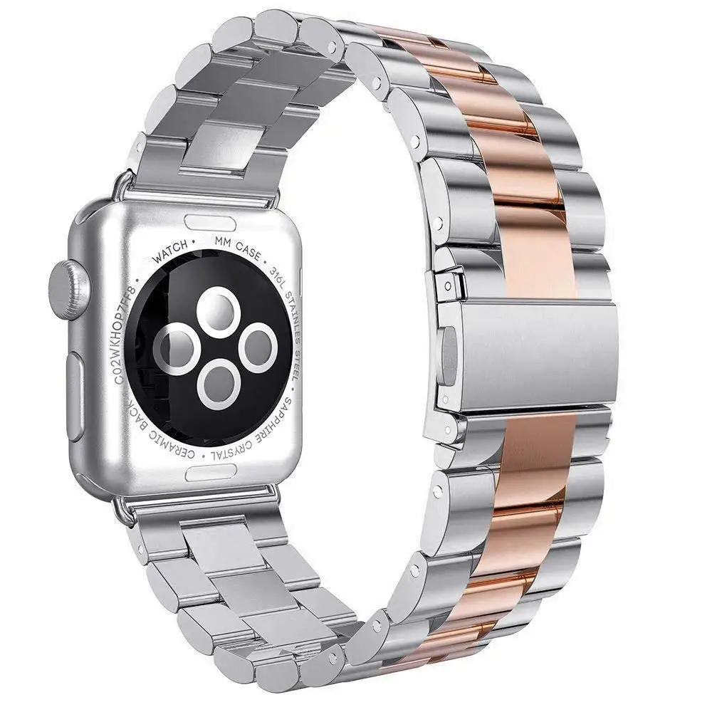 Ремешок для Apple Watch 44 мм 40 мм 38 мм 42 мм модный металлический спортивный браслет из нержавеющей стали ремешок для iWatch Series5 4 3 2 1 ремешок для часов