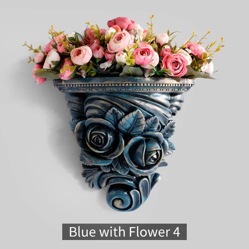 Texture Blue F4 Смола настенная ваза, домашний декор аксессуары цветок белая ваза для свадьбы свадебные украшения цветок настенная подставка висячая ваза - Цвет: Texture Blue F4