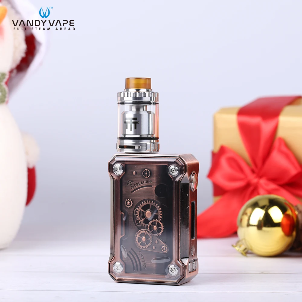 Original Vandy vape Triple 28 RTA Atomizer and Teslacigs Punk 220W Box Mod Electronic cigarette VS vandy pulse BF kit | Электроника