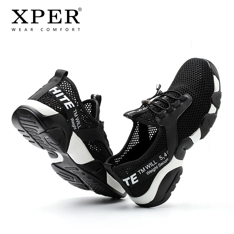 XPER Summer Breathable Men Safety Work Shoes Anti-Puncture Sneaker For Male Anti-Smashing Steel Toe Comfort Casual #XP032 |