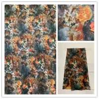 140cm new summer print 100silk chiffon fabric fashion colorful leopard design print 100 silk chiffon fabric 6momme ds25