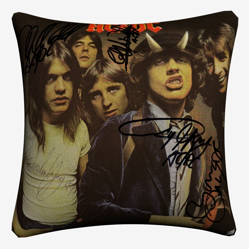 AC DC Singer Music Photos Decorative Pillow Case For Sofa 45x45cm Linen Cushion Cover Home Decor Throw Covers Almofada | Дом и сад