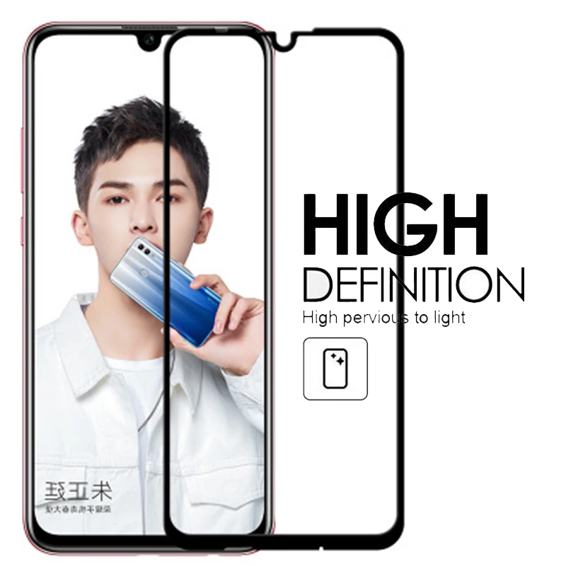 1 шт. закаленное стекло для Huawei Honor 10 Lite защита экрана P Smart 2019 полное покрытие 3D