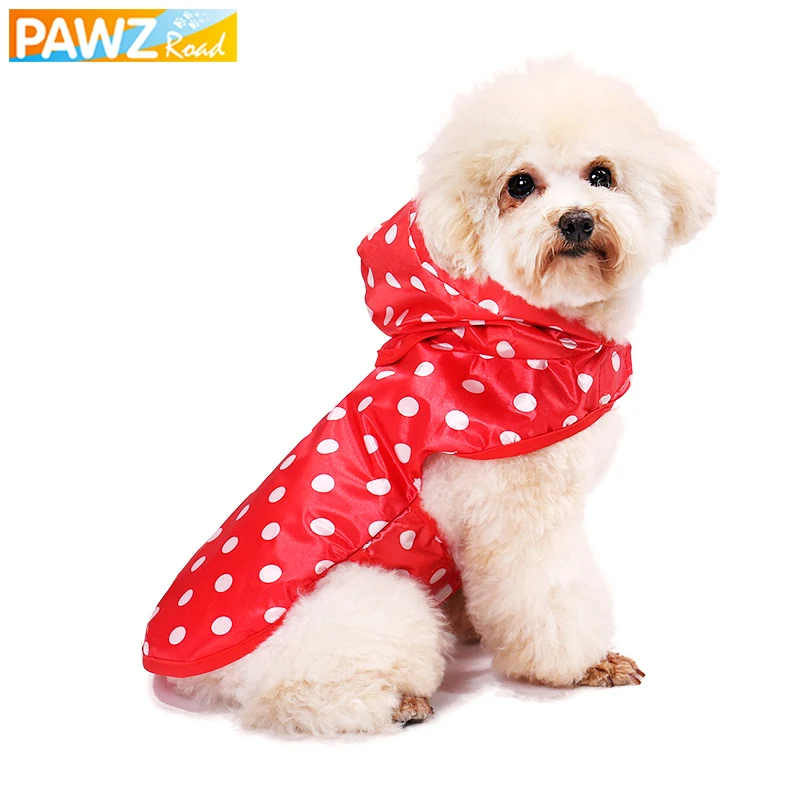 PAWZRoad симпатичный дождевик для собак с упаковкой куртка в горошек