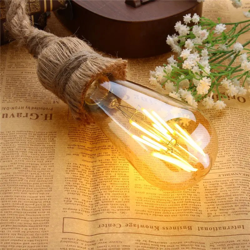 Винтажная Светодиодная лампа Эдисона E27 ST64 6 Вт 220 В переменного тока|vintage edison