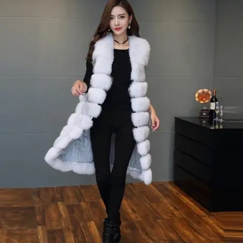 Женская куртка с искусственным мехом Clobee пальто средней длины в полоску большие