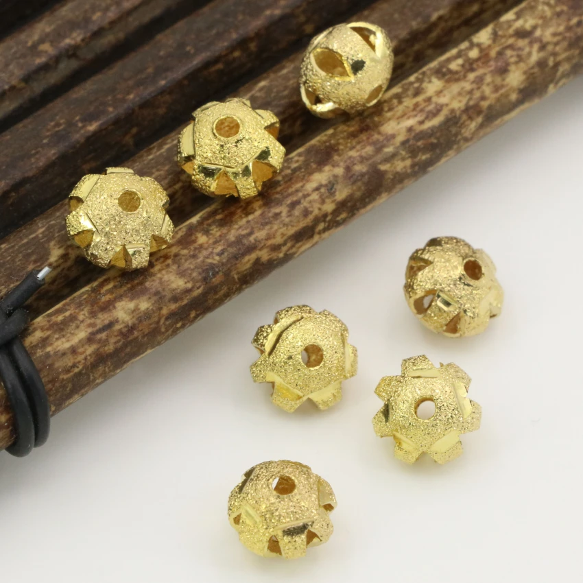 Wholesale price elegant 7*9mm gold-color lantern shape rondelle abacus hollow accessories spacers beads diy finding 20pcs B2523 | Украшения