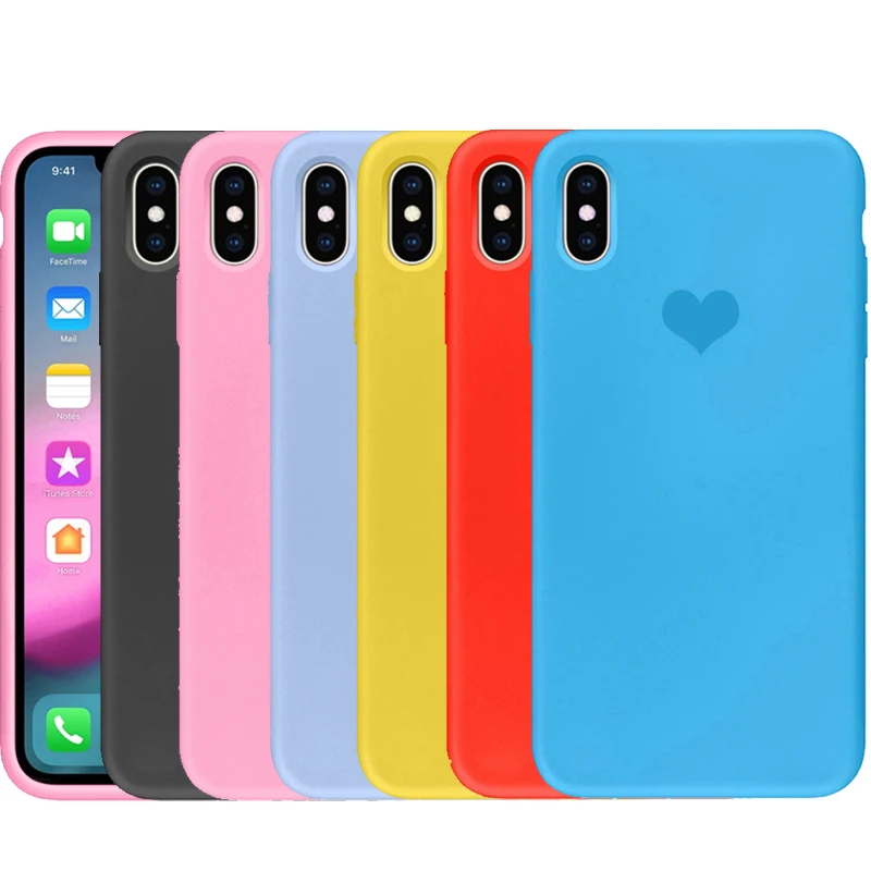 Качественный мягкий чехол с сердечками для iphone XR 7 8 Plus XS MAX X 10 6 6S модный