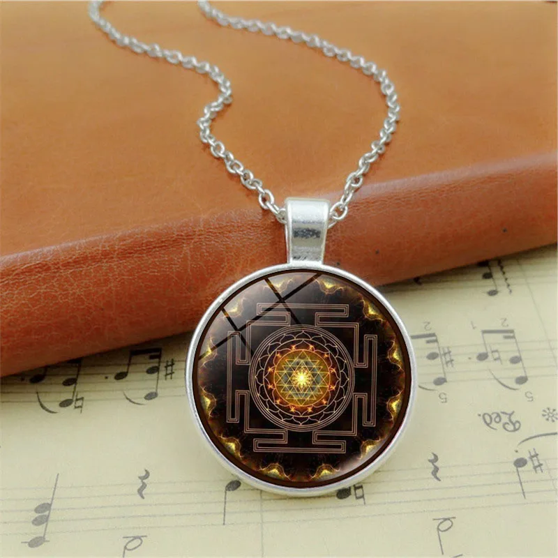 2019 модная буддийская Шри Янтра Подвеска Ожерелье Священная Геометрия
