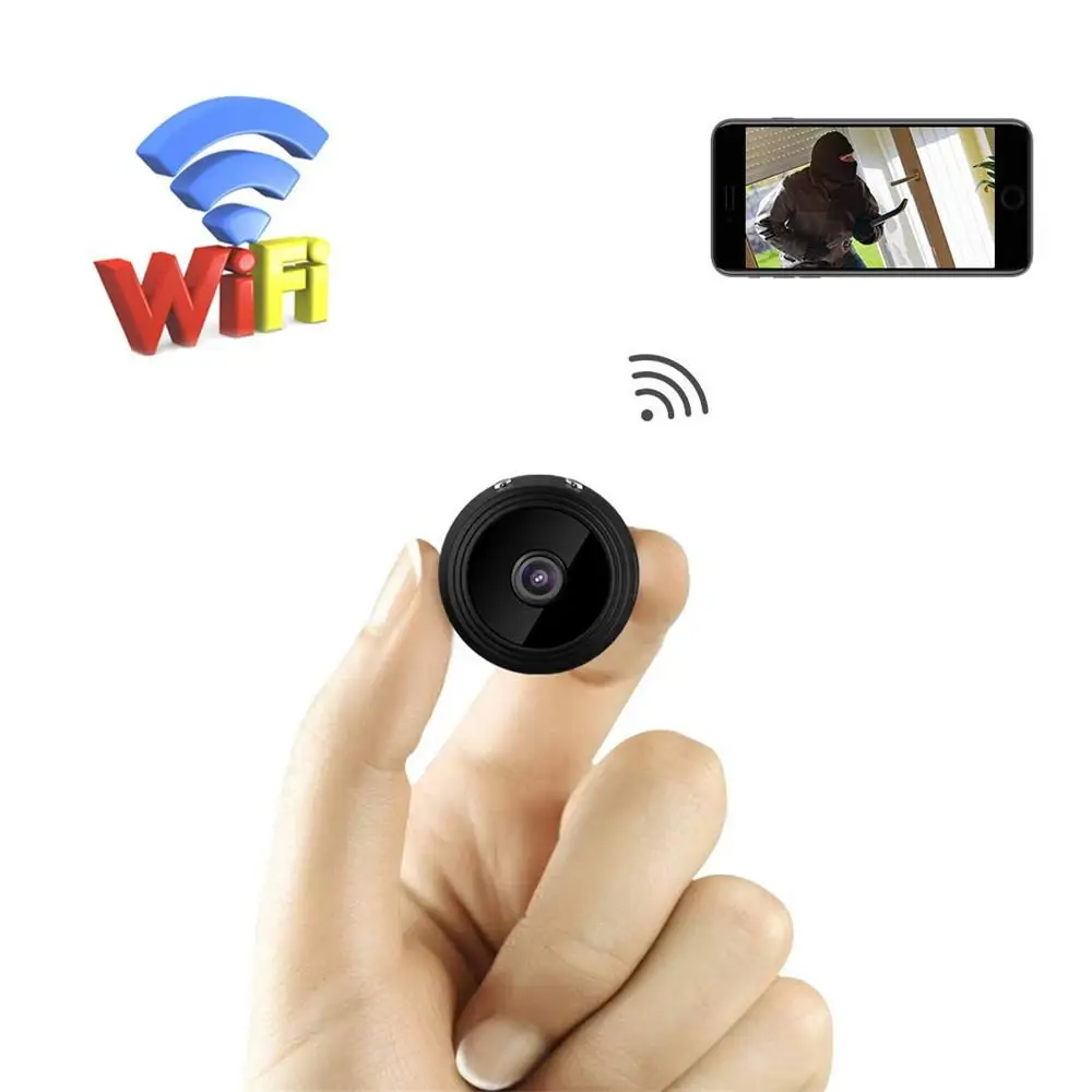 Мини Wi Fi камера HD 1080P с широкоугольным ночным видением крошечная безопасности для
