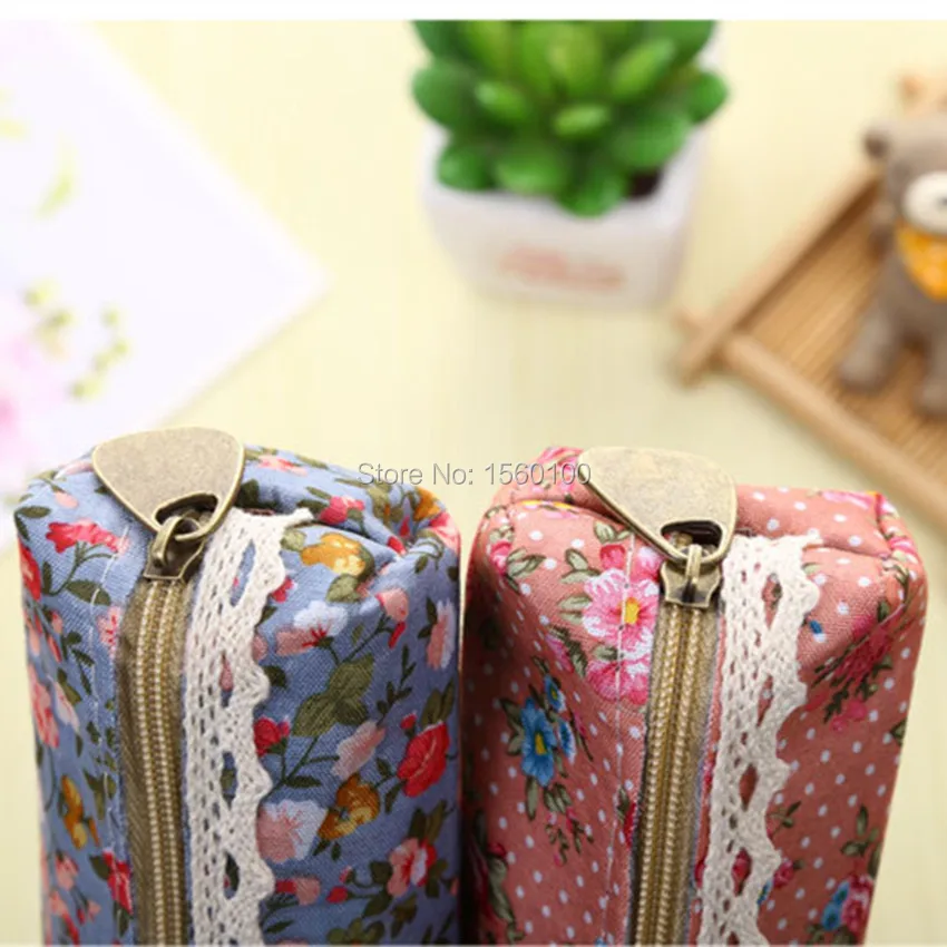 3 шт./лот модный мини пенал в стиле ретро с цветочным кружевом сумка для ручек