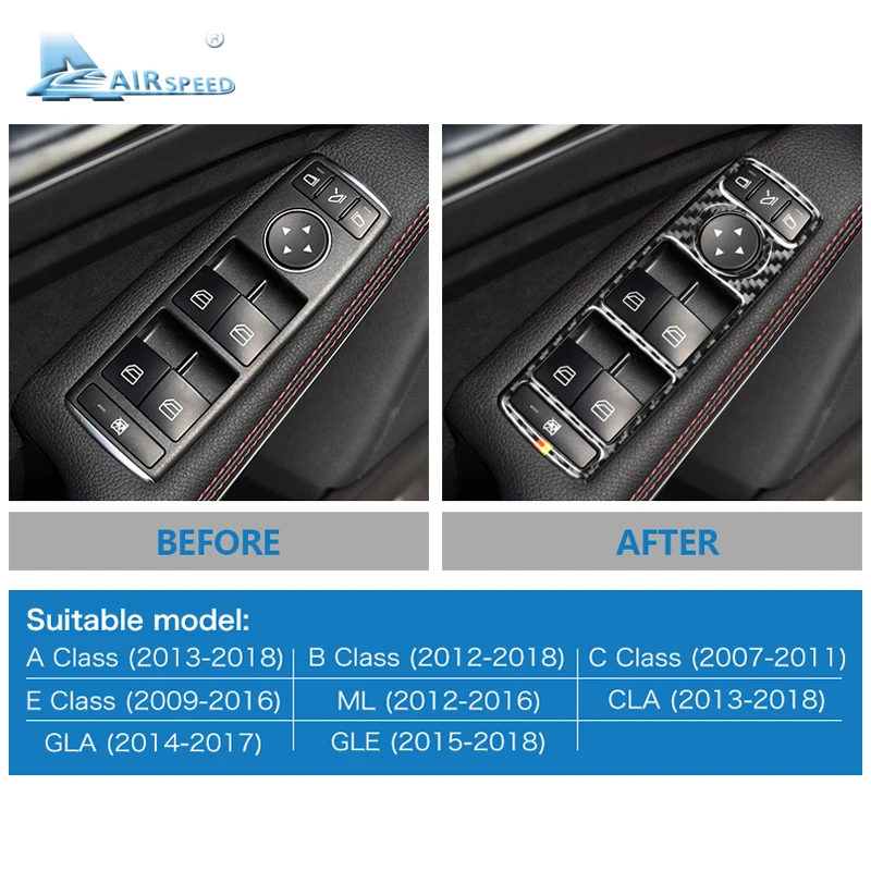 Airspeed для Mercedes Benz A B C E Class GLE GLA ML GL аксессуары из углеродного волокна наклейки