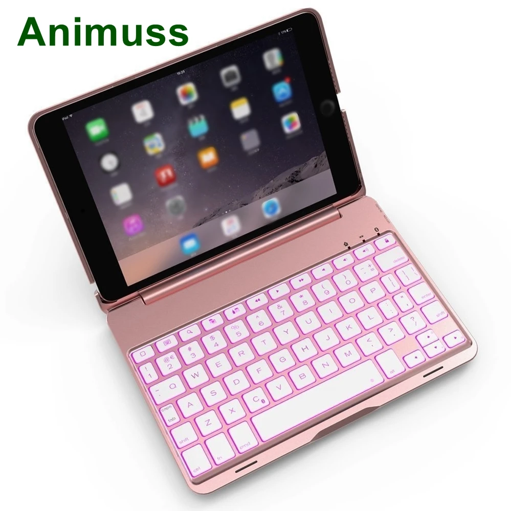 Чехол для iPad 6 го поколения с клавиатурой 7 цветов подсветкой свет/Bluetooth