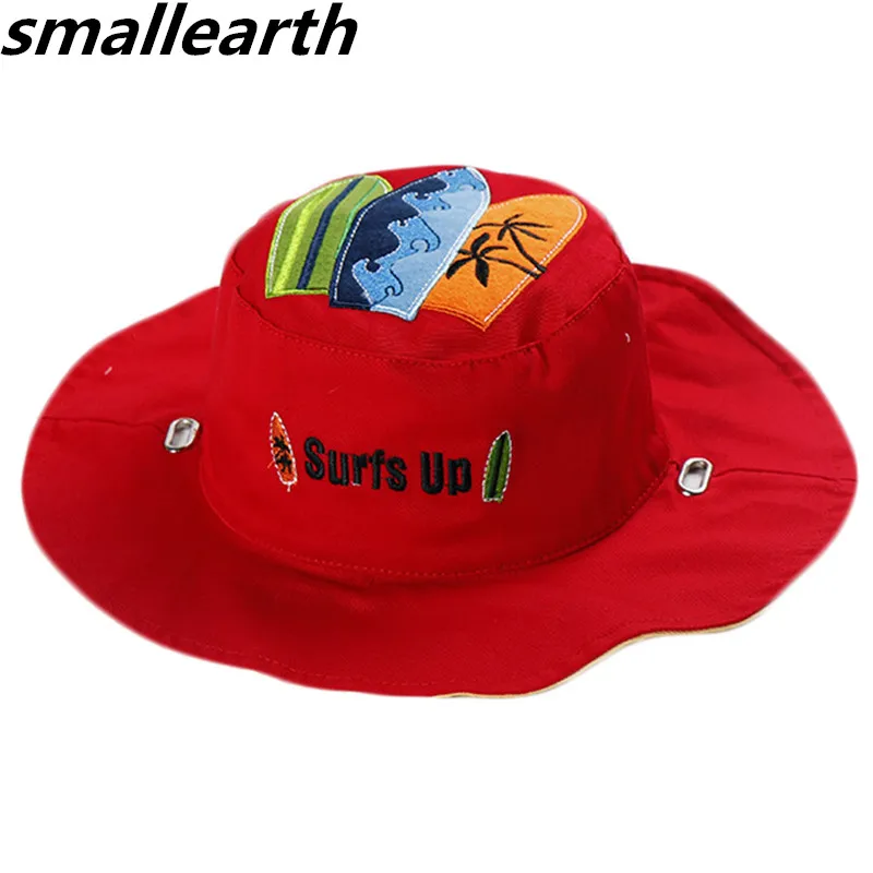 

2019 New Spring Summer Baby Girls Hat Double Sided Can Wear Children Sun Hats Cotton Boys Bucket Hats Kids Brim Beach Sun Cap