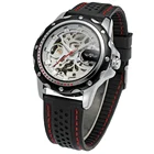 2019 Мода победитель Лидирующий бренд черный силиконовый ремешок автоматические механические часы-Скелетон мужские шестерни Reloj армии Hombre Horloge