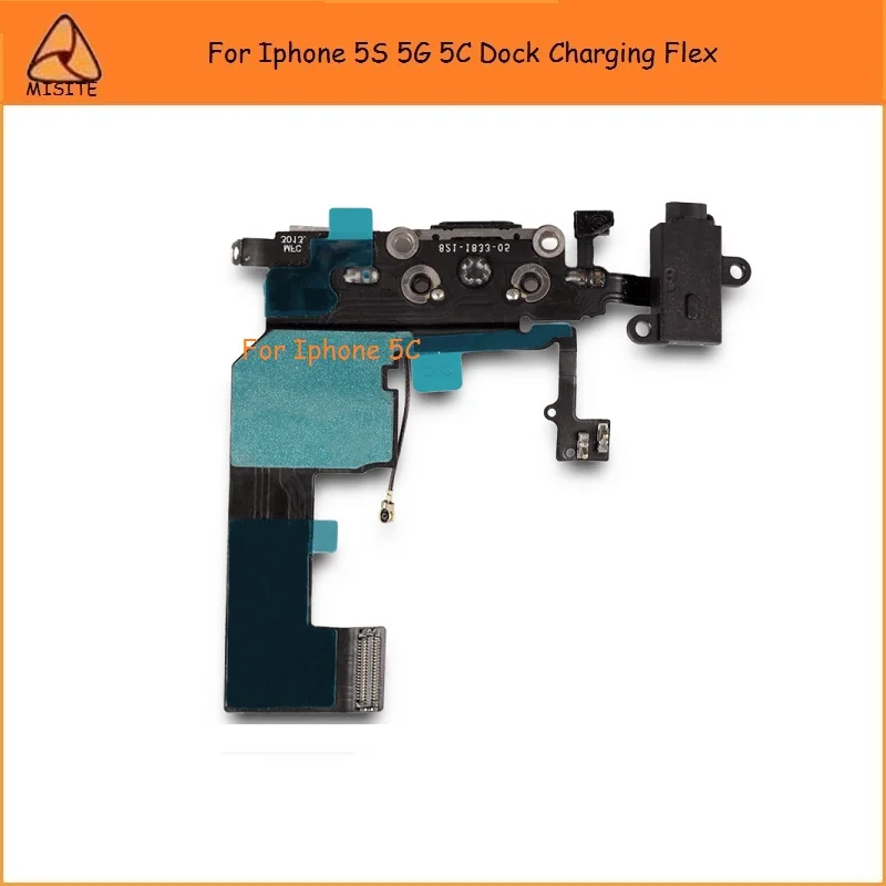 

10PCS/LOT New Tested Audio Headphone Jack USB Port Charging Flex For Iphone 5 5G 5S 5C Port Dock Connector Charger Flex Cable
