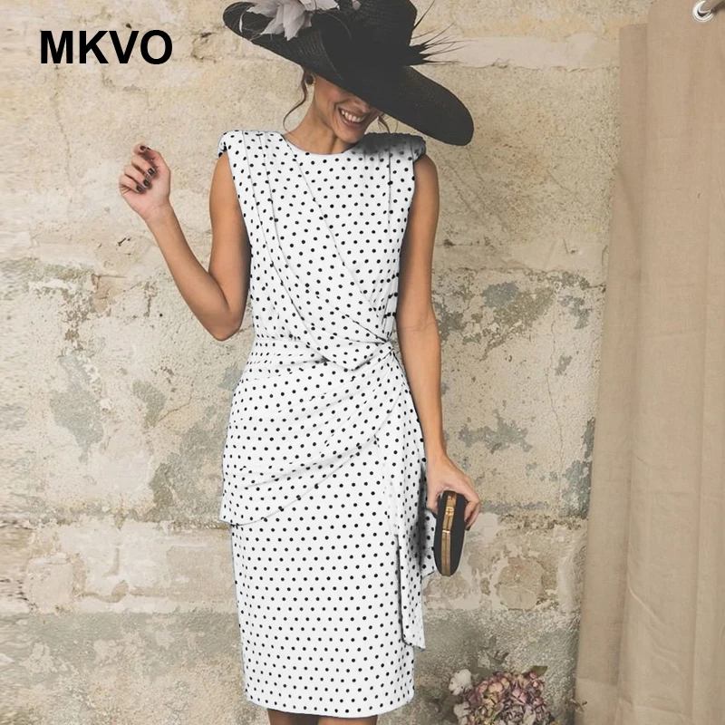 Фото Женское платье в стиле ретро без рукавов с оборками летнее элегантное винтажное