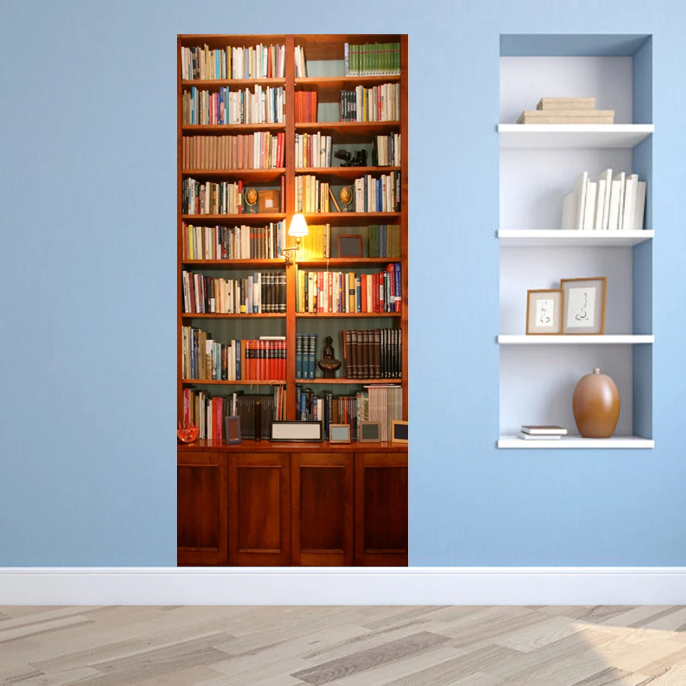 3D DIY креативная Ретро винтажная дверь книжного шкафа обои настенная наклейка ПВХ