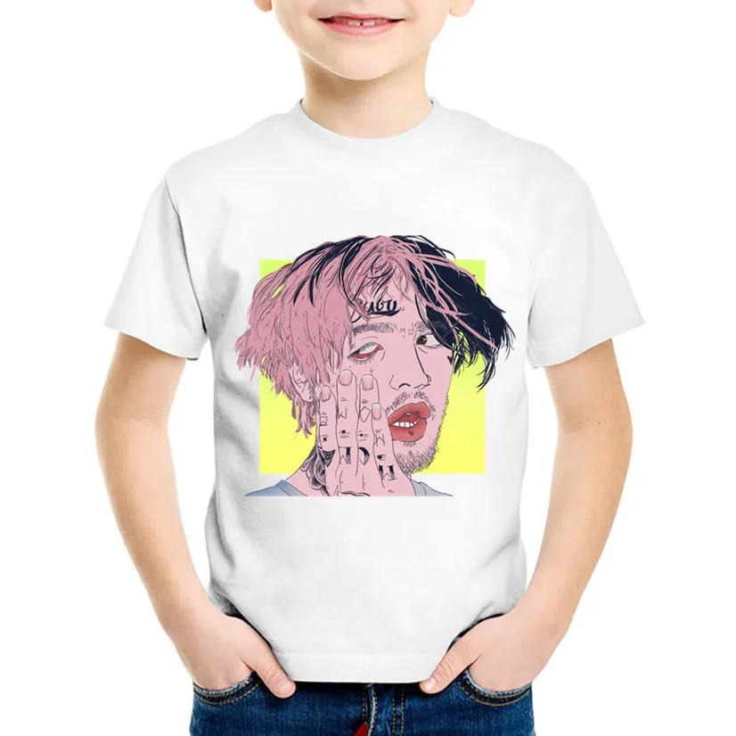 Модные детские футболки с принтом RIP Lil летние круглым вырезом для мальчиков и