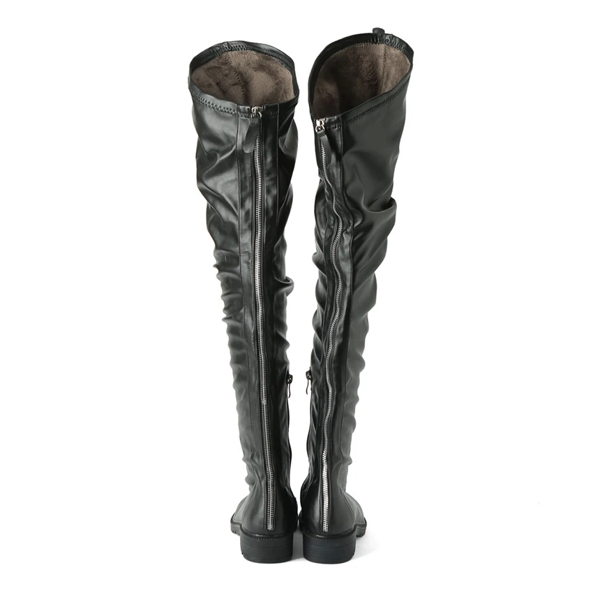 2021 New Plus Big Size 34-41 Black Zip Fashion Sexy Thigh High Over The Knee Autumn Female Winter Lady Women Boot X1805 | Обувь