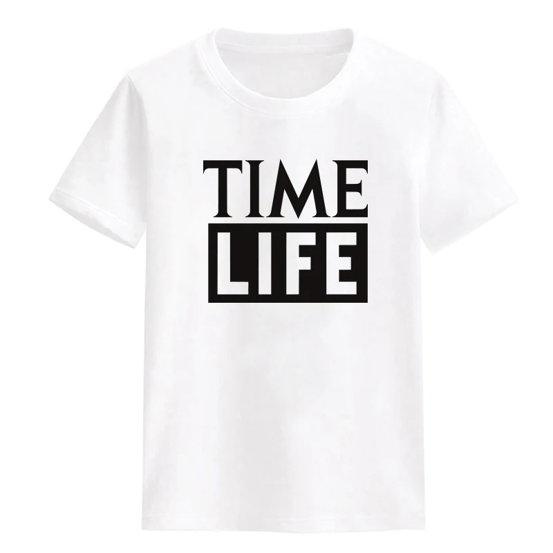 Женская Повседневная рубашка Harajuku TIME LIFE с принтом букв короткий рукав винтажная