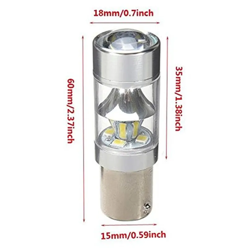 10pcs 1156 2835 12SMD LED Car White Turn Reverse Brake Light 660LM DC 12-240V 6500K | Автомобили и мотоциклы