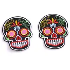 Нашивка, этикетки сделай сам, сахарный череп, вышитые тканевые разноцветные нашивки для шитья сумок, одежды, шляпы, орнамент для джинсов декоративные CP0933