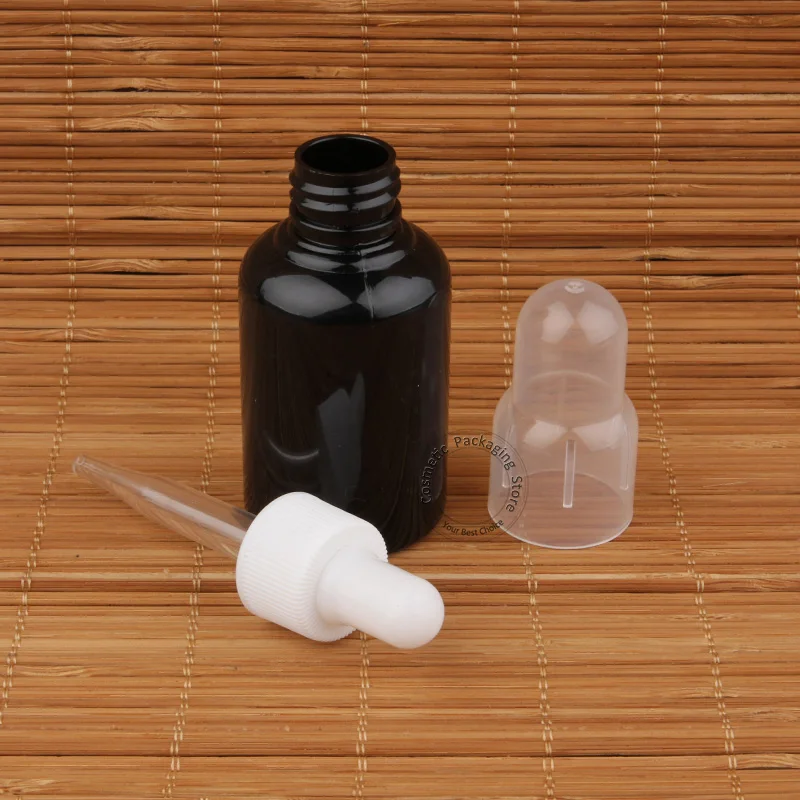 30 шт./лот Акция пустой 50 мл пластиковый черный флакон капельница контейнер для