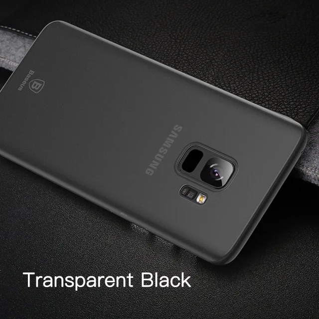 Baseus ультра тонкий чехол для телефона для samsung Galaxy S9 S9 плюс Супер матовая крышка чехол samsung S9 S9+ Coque мобильный чехол для телефона ss - Цвет: Transparent Black