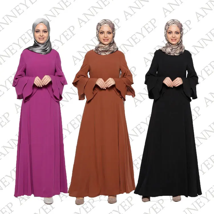 Мусульманское платье для девочек с длинным рукавом в виде листьев лотоса Дубае