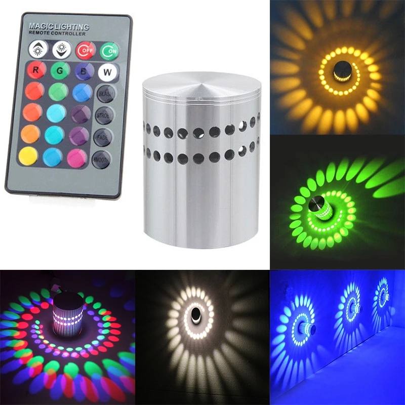 Светодиодсветильник лампа RGB 3 Вт для потолка на спирали настенная прихожей