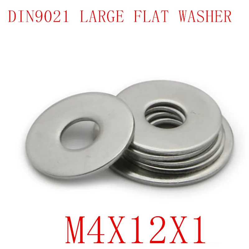 

500pcs DIN9021 M4 4mmx12mmx1mm stainless steel large flat washer
