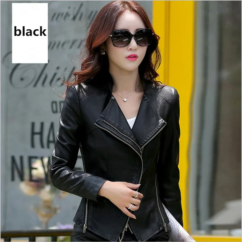 Куртка женская из искусственной кожи с воротником 2019|pu leather coat women|leather womenpu |