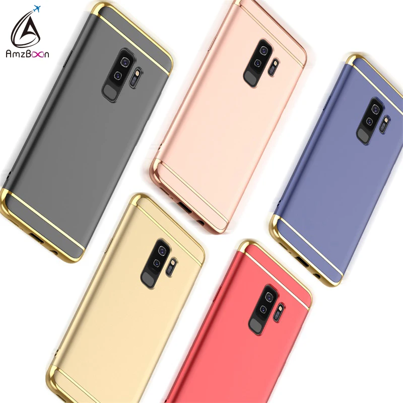 Amzboon Luxury Plating 3-in-1 Phone Bag Case Cover For Samsung Galaxy S9 Plus Hard PC Protector Coque Shell Anti-fingerprint |